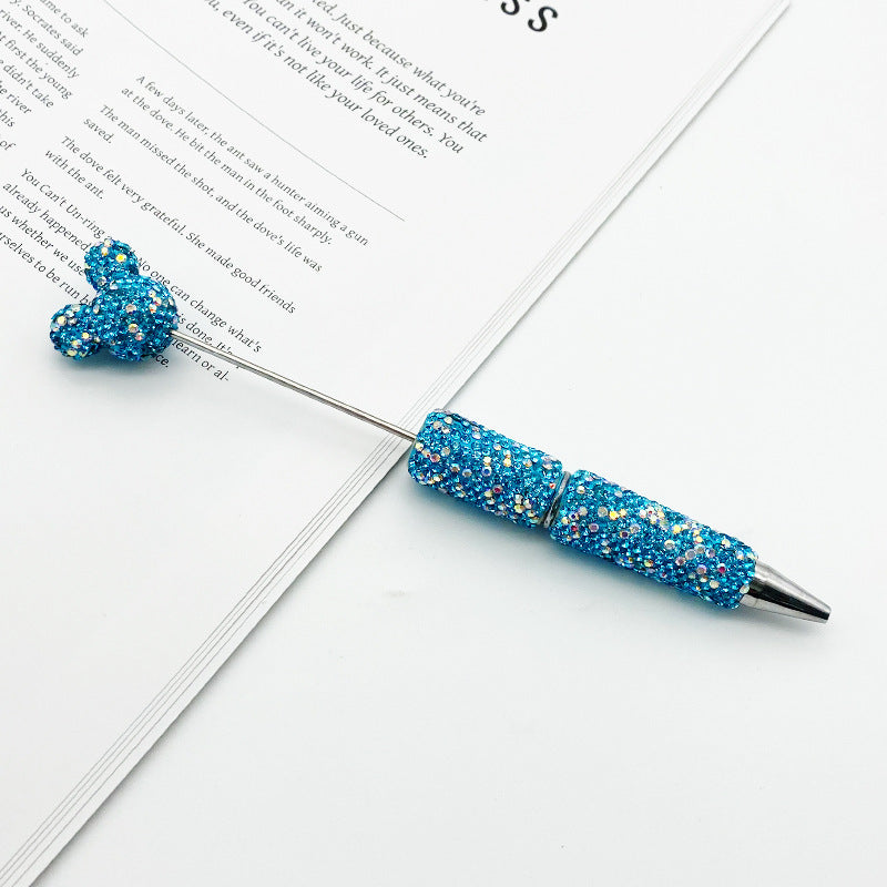 Creative Mickey Head Full Drill Bead Pen DIY Handmade Sticker Drill Ballpoint Pen Cartoon Mickey Gift Pen Manufacturer Spot