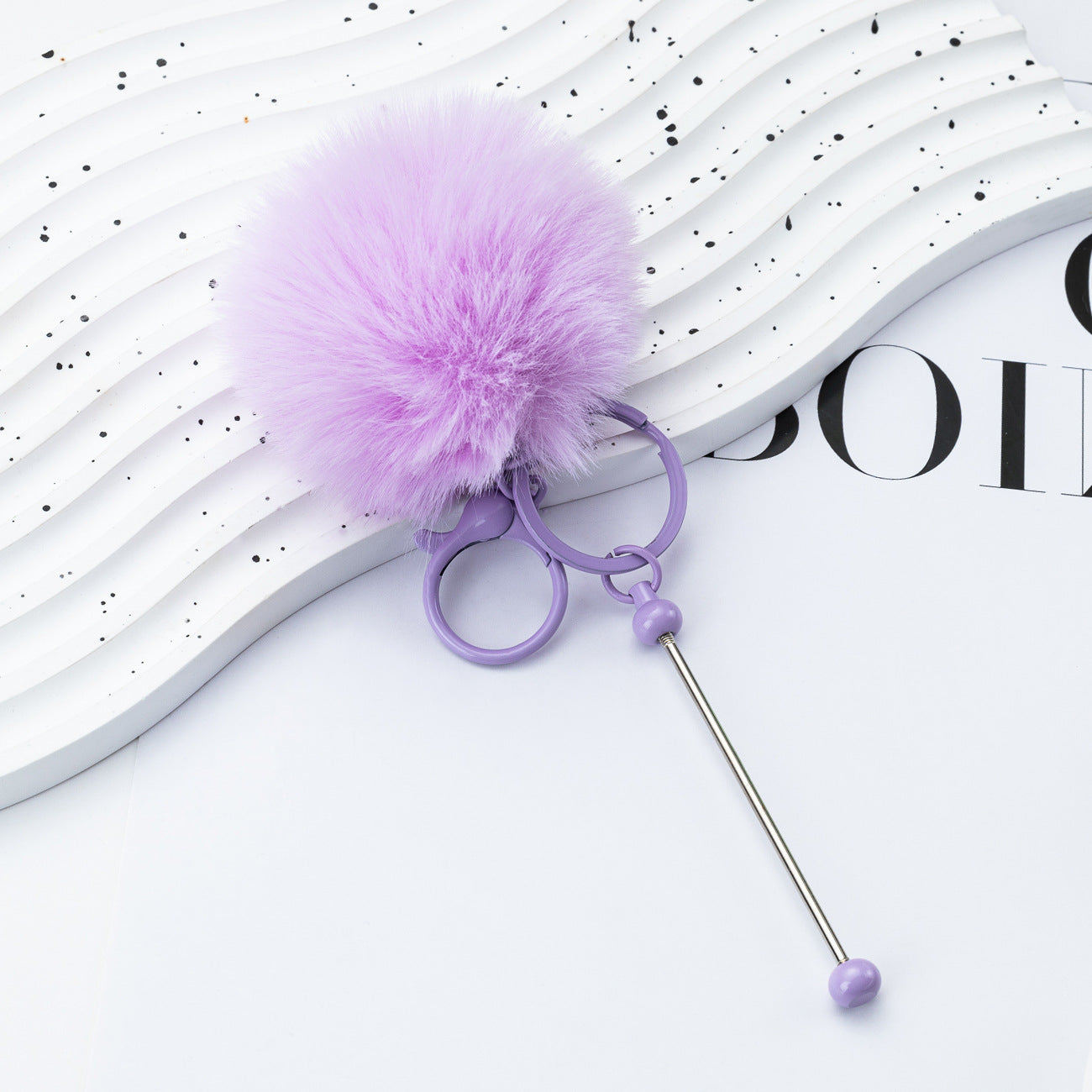 DIY beaded hairball keychain creative personalized bag pendant keychain plush pendant key pendant