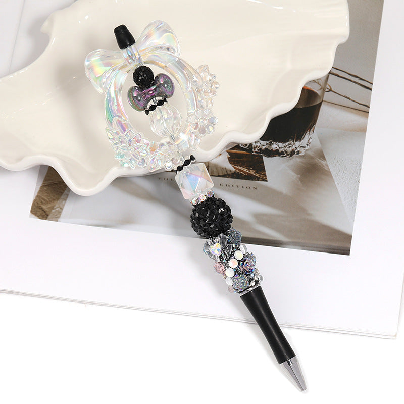 Creative new cartoon rotating bead pen heavy industry glitter high value new ins wind bead pen ballpoint pen