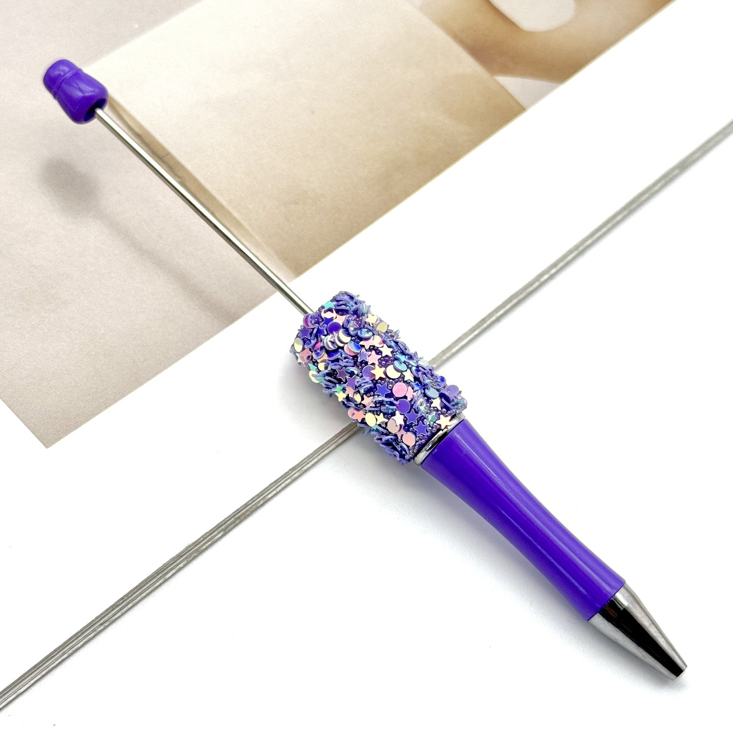 DIY Little Star Ball Pen, Shiny Sequin Star Ball Pen Handmade Patch Cute Ball Pen Spot