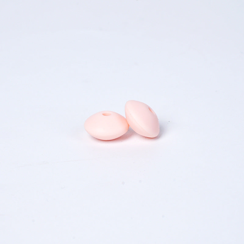 Spot Silicone Beads European and American Jewelry 12mm Small Beads DIY Necklace Beaded Oval Lentil Loose Beads Wholesale
