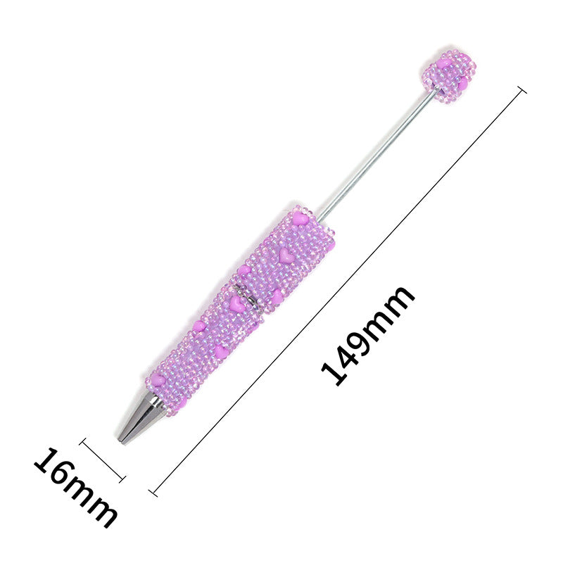 Mermaid love bubble glass beads bead pen DIY multi-color high-value rotating ballpoint pen student gift pen