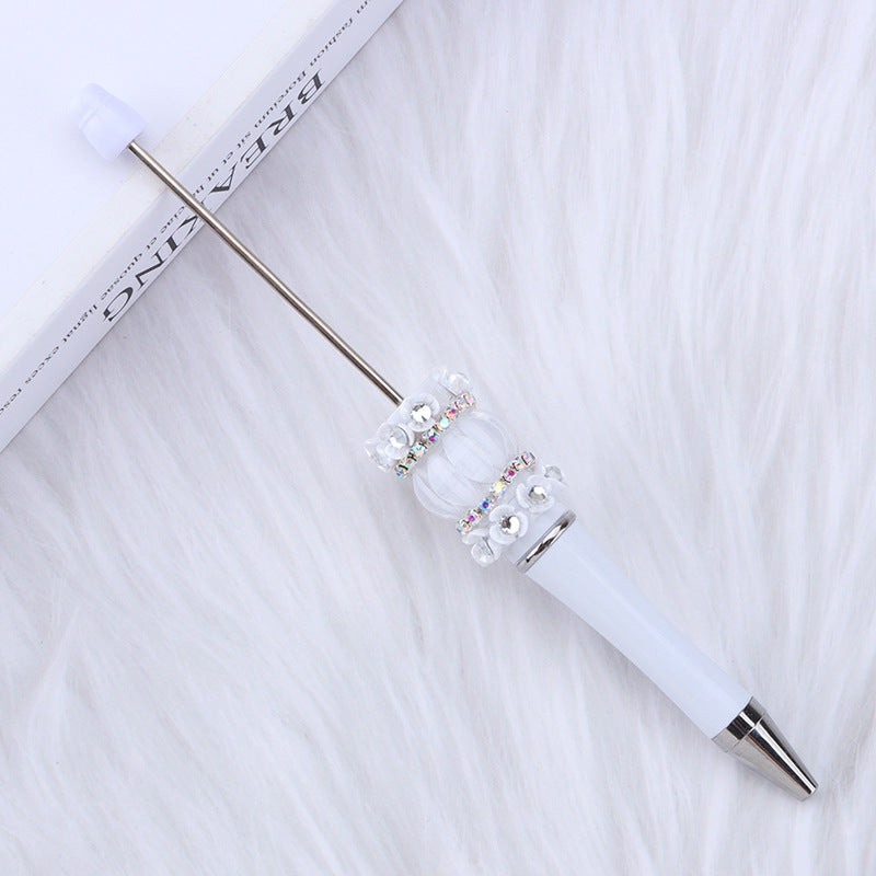 DIY rose mermaid bead pen, creative flower patch beaded ballpoint pen romantic mermaid plastic pen wholesale