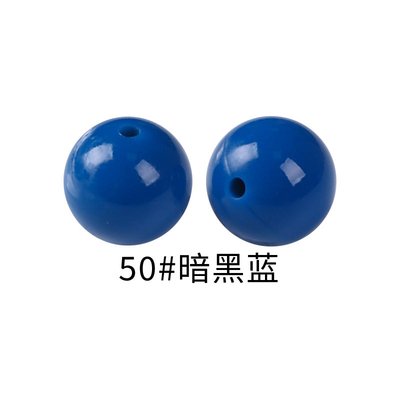15mm Spot Glossy Silicone Beads Round Loose Beads DIY Jewelry Smooth Oil Injection Silicone Beads Mixed Color Beads