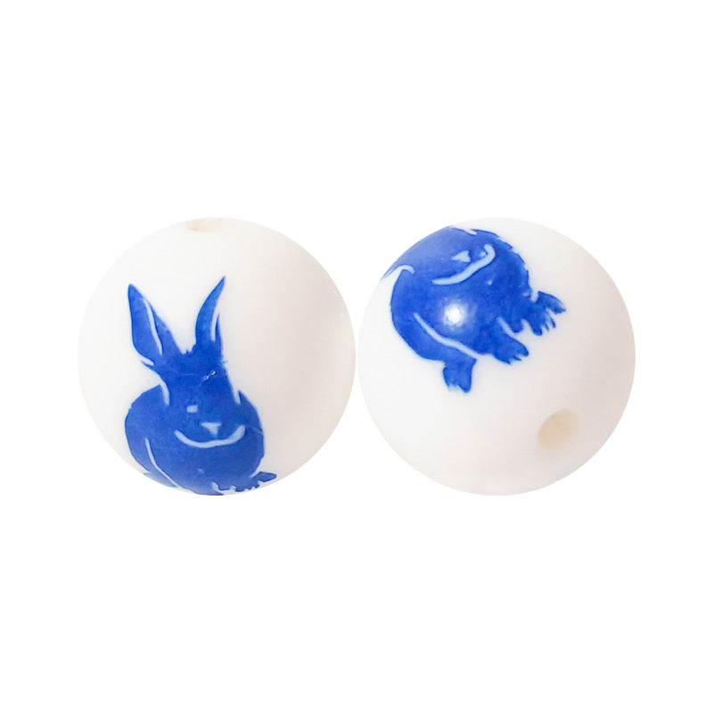 15mm Silicone Beads Water Transfer Beads DIY Jewelry Bead Pen Loose Beads Wholesale #101-150