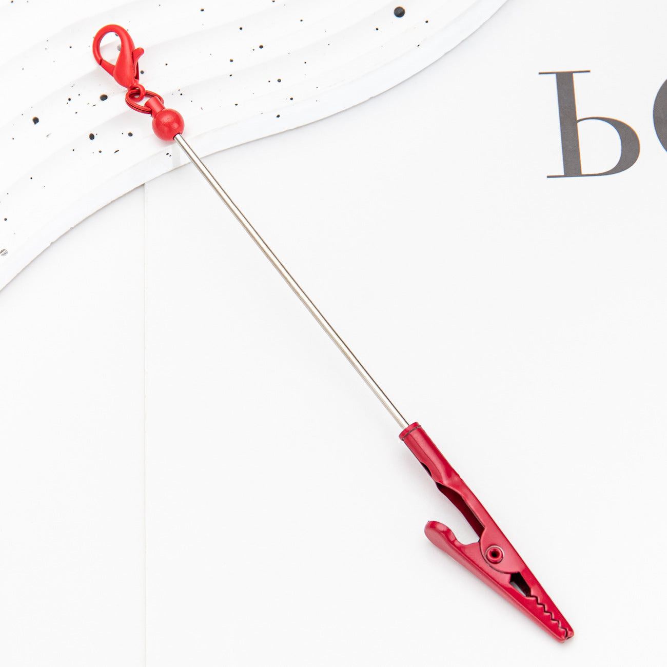 New Beaded Lobster Buckle Clip Business Card Clip Metal Toothed Crocodile Note Clip Bag Pendant Student Keychain
