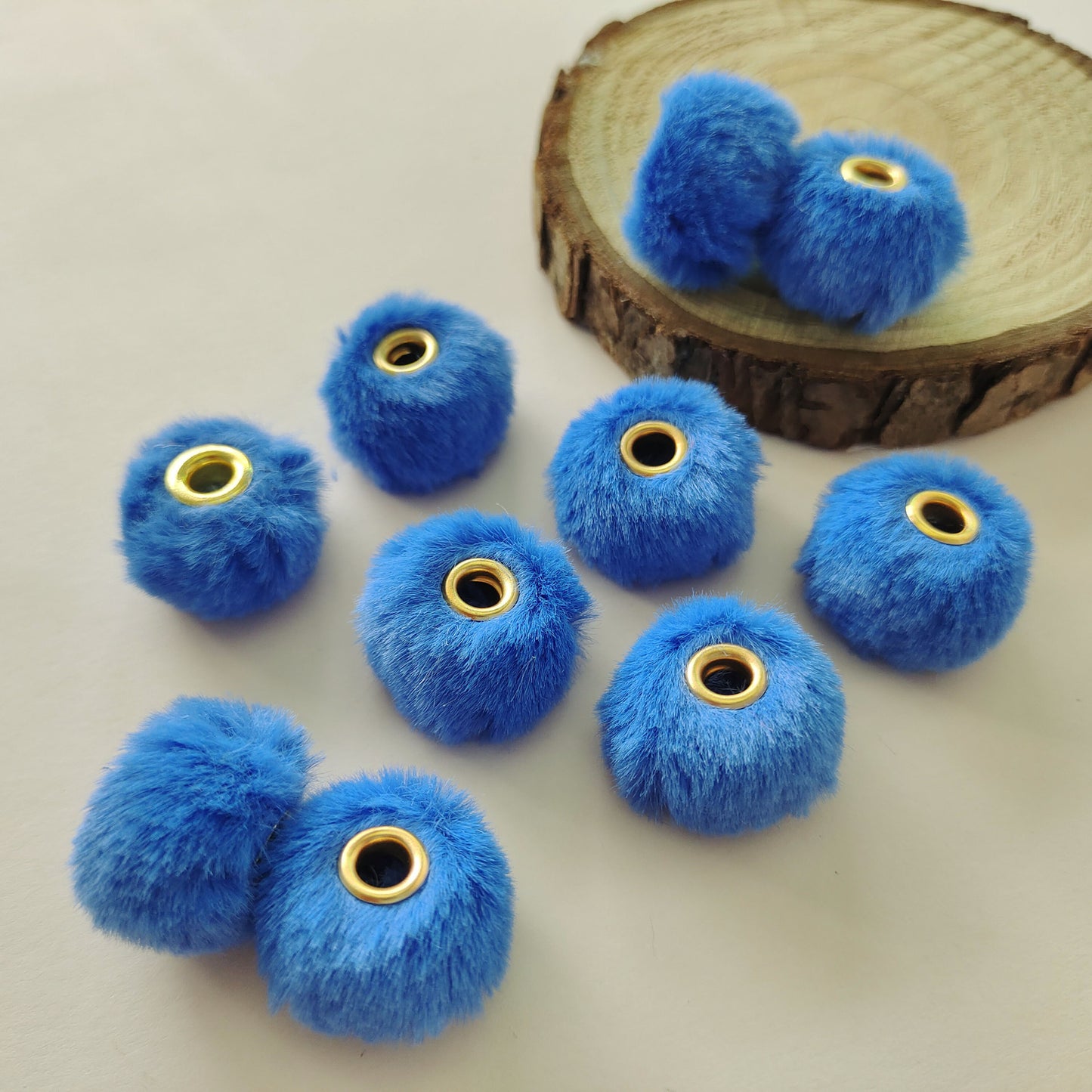 Imitation Rabbit Fur Plush Hanging Ball Beads Beads 20mm Straight Hole Hairball Beads DIY Mobile Phone Chain Accessories