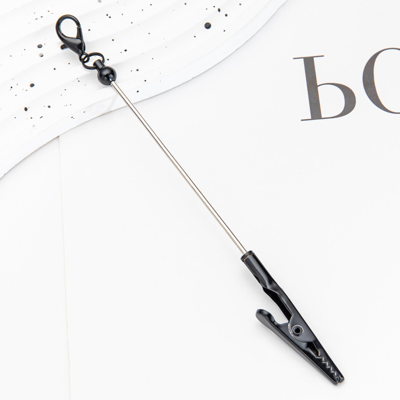 New Beaded Lobster Buckle Clip Business Card Clip Metal Toothed Crocodile Note Clip Bag Pendant Student Keychain