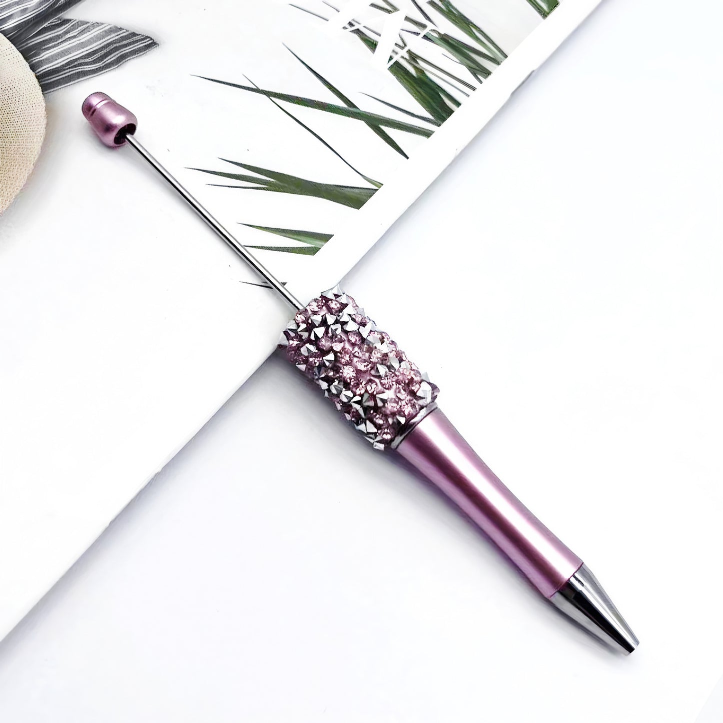 DIY random diamond bead pen cross-border hot-selling hand-worn beads diamond pen beadedpen plastic ballpoint pen