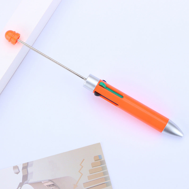 Business four-color bead pen DIY handmade jewelry bead pen cute puzzle multi-color plastic ballpoint pen gift pen