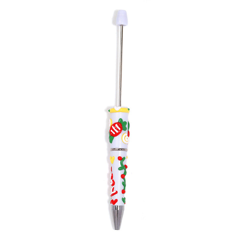 Cross-border Christmas hand-painted bead pen fashionable high-value cartoon bead pen new Santa Claus painted bead pen