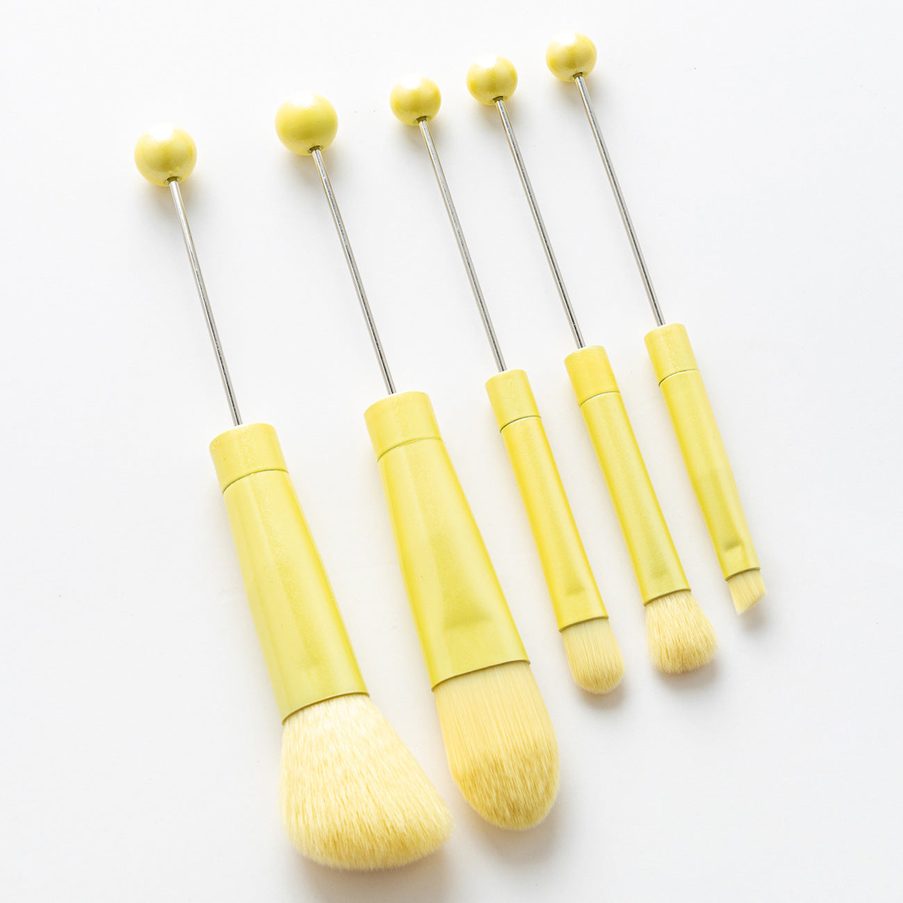 DIY metal handle string beads makeup brush set, concealer brush, eyeshadow brush, eyebrow brush, makeup, makeup tools wholesale
