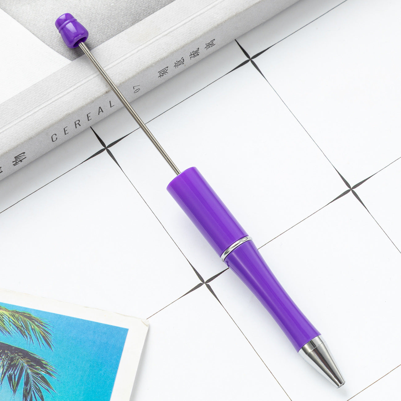Bead pen, spot wholesale creative DIY plastic bead pen ballpoint pen printable plastic bead pen