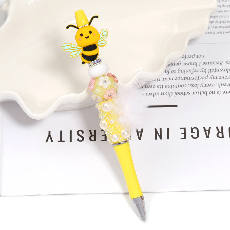 Creative new cartoon rotating bead pen heavy industry glitter high value new ins wind bead pen ballpoint pen