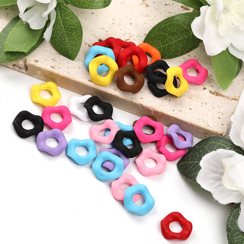 16Mm New Candy Color Wave Accessories Feel Paint Alloy DIY Beaded Bracelets Necklace Hair Accessories Hairpin Accessories Random Mix