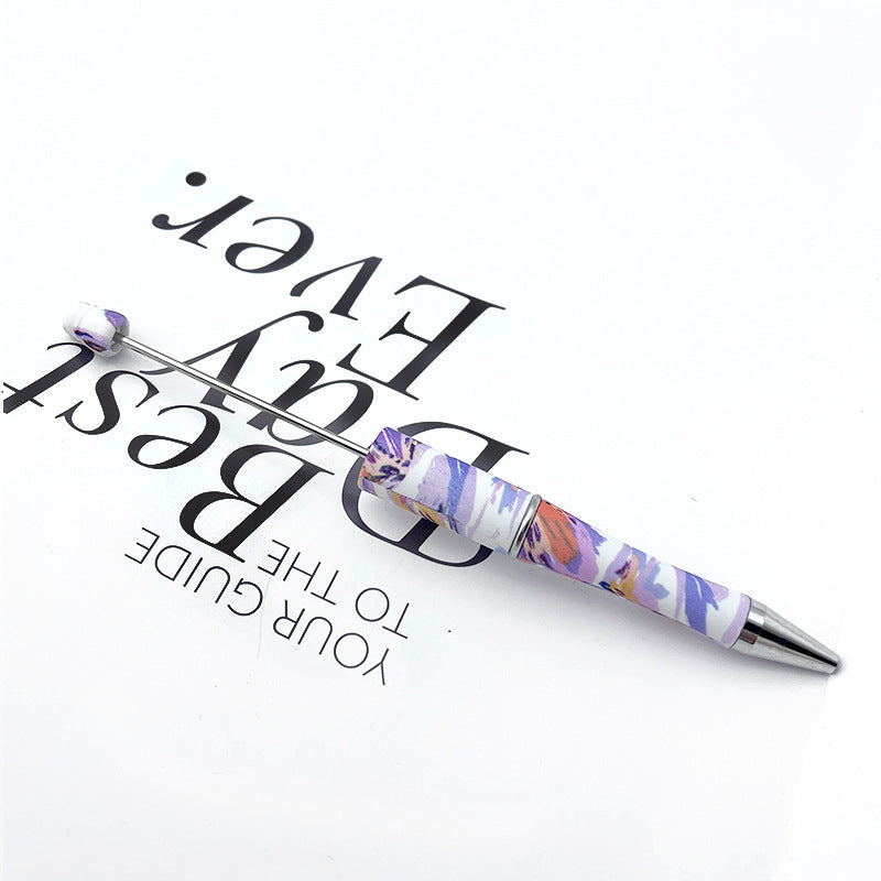 DIY printing pattern bead pen creative leopard print floral cow bead pen cross-border beadedpen spot wholesale