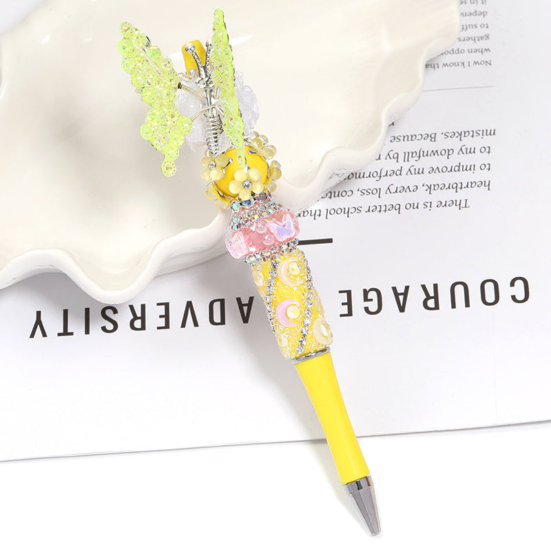 Creative new cartoon rotating bead pen heavy industry glitter high value new ins wind bead pen ballpoint pen