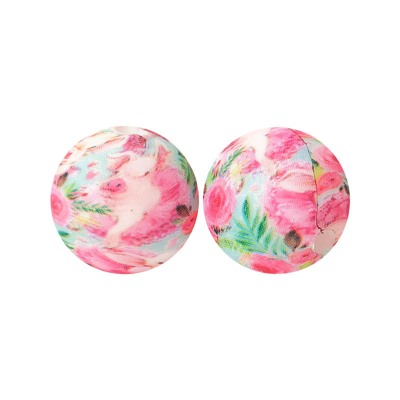 15mm Silicone Beads Water Transfer Beads DIY Jewelry Bead Pen Loose Beads Wholesale #151-200