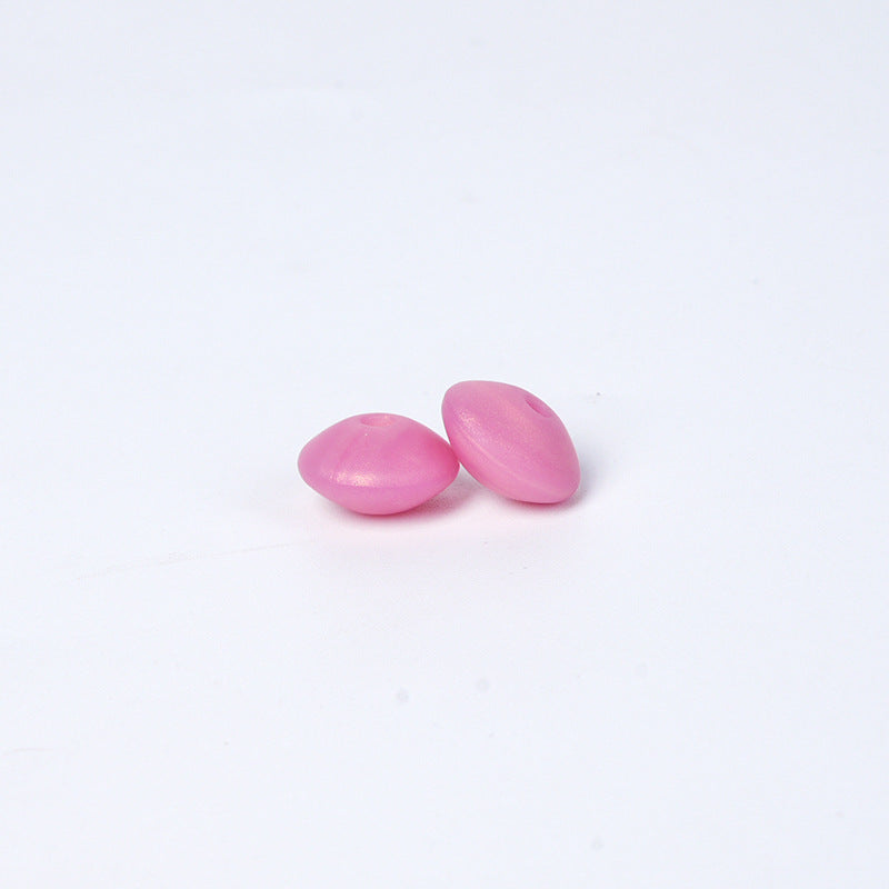 Spot Silicone Beads European and American Jewelry 12mm Small Beads DIY Necklace Beaded Oval Lentil Loose Beads Wholesale #101-137