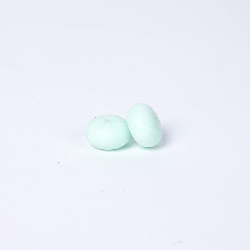 Spot 14mm Small Abacus Beads Food Grade Silicone Beads DIY Men's and Women's Jewelry Necklaces Oval Beads Wholesale