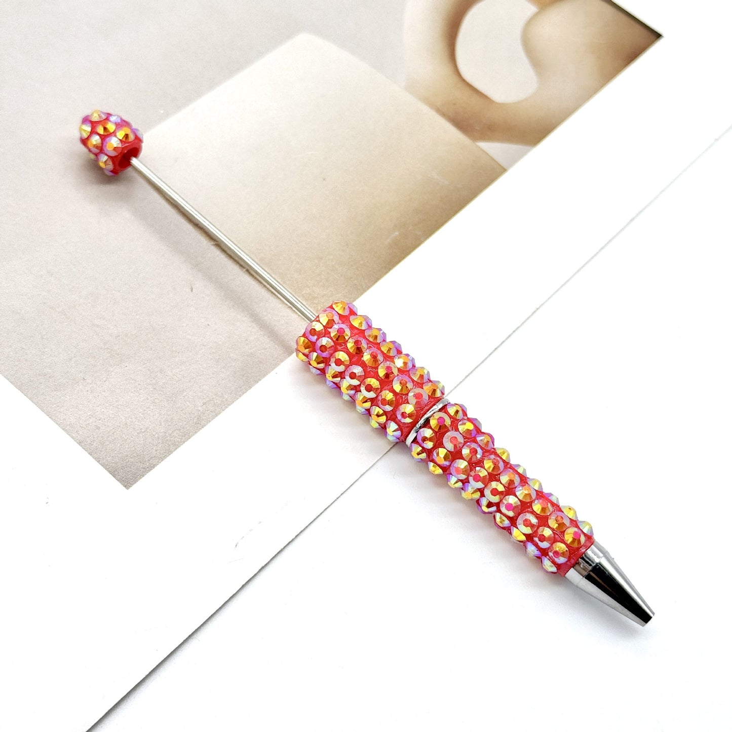 Creative Broken Diamond Full Diamond Bead Pen Handmade DIY Beaded Multi-color Ballpoint Pen ins Diamond Heavy Industry Moe Grain Pen Spot