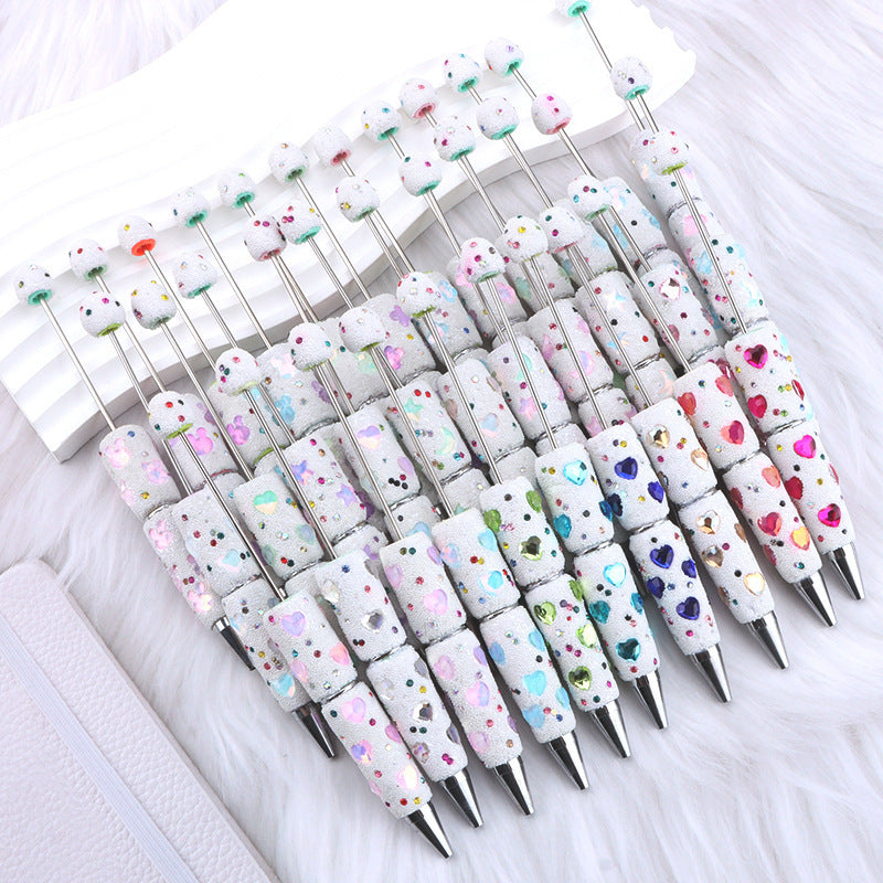 Creative DIY full diamond love rabbit four-leaf clover star moon bead pen, cute multi-color cute pen wholesale