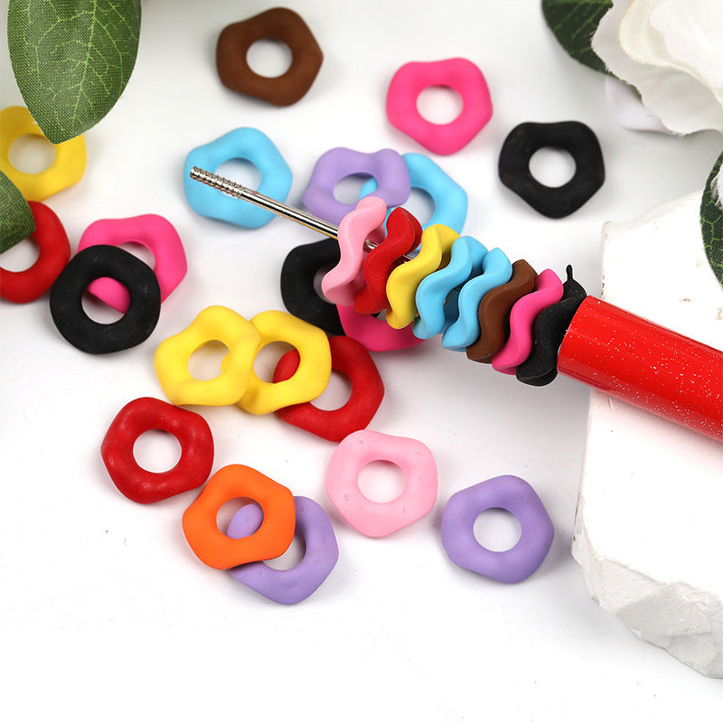 16Mm New Candy Color Wave Accessories Feel Paint Alloy DIY Beaded Bracelets Necklace Hair Accessories Hairpin Accessories Random Mix