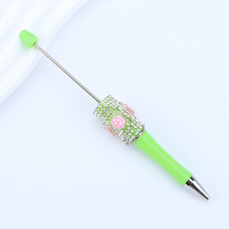 DIY turtle broken diamond bead pen Internet celebrity turtle dream turtle super cute turtle diamond pen bead round bead cute pen
