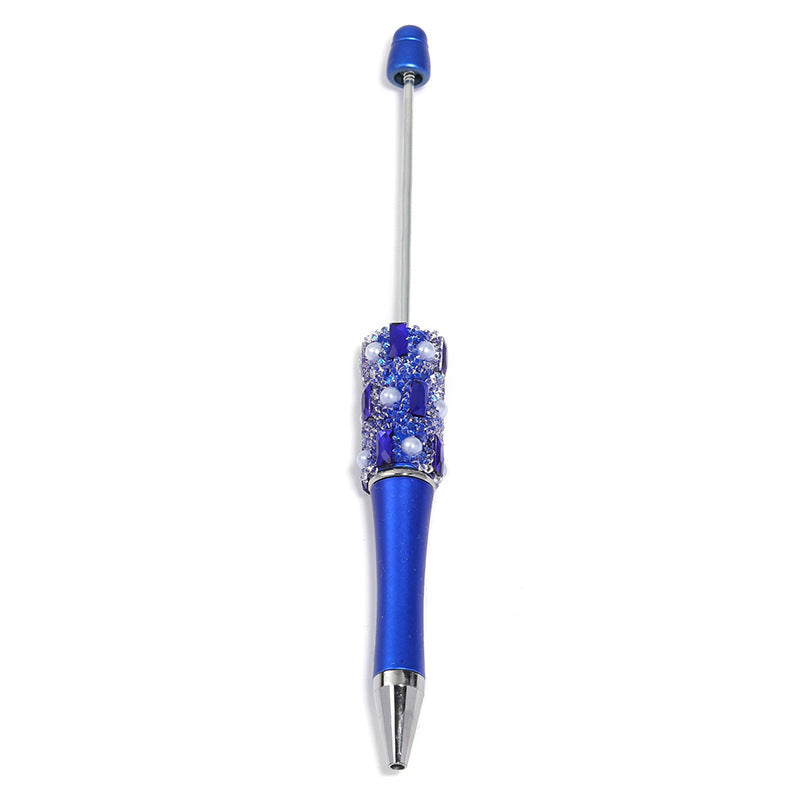 Heavy Industry DIY Shiny Square Diamond Rhinestone Gypsy Sugar Pattern Multi-color Beaded Rotary Ballpoint Pen