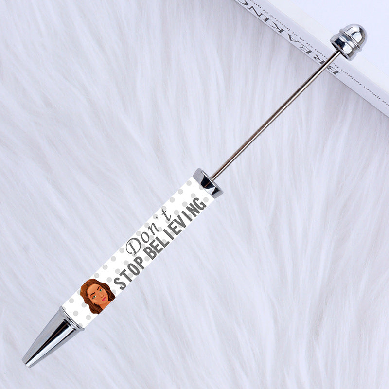 DIY Plastic Beadable Pens with Witty Sayings and Girls Prints