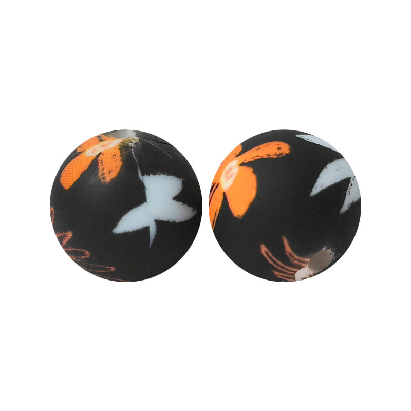 15mm Silicone Beads Water Transfer Beads DIY Jewelry Bead Pen Loose Beads Wholesale #151-200
