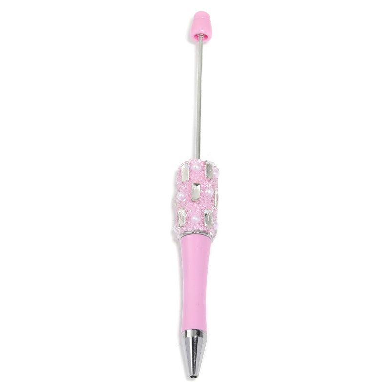 Heavy Industry DIY Shiny Square Diamond Rhinestone Gypsy Sugar Pattern Multi-color Beaded Rotary Ballpoint Pen
