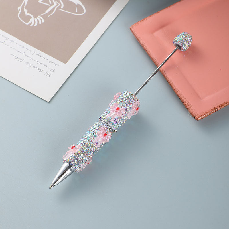 Cross-border Amazon temu hot-selling diamond-encrusted beaded ballpoint pen gift pen personalized creative signature pen