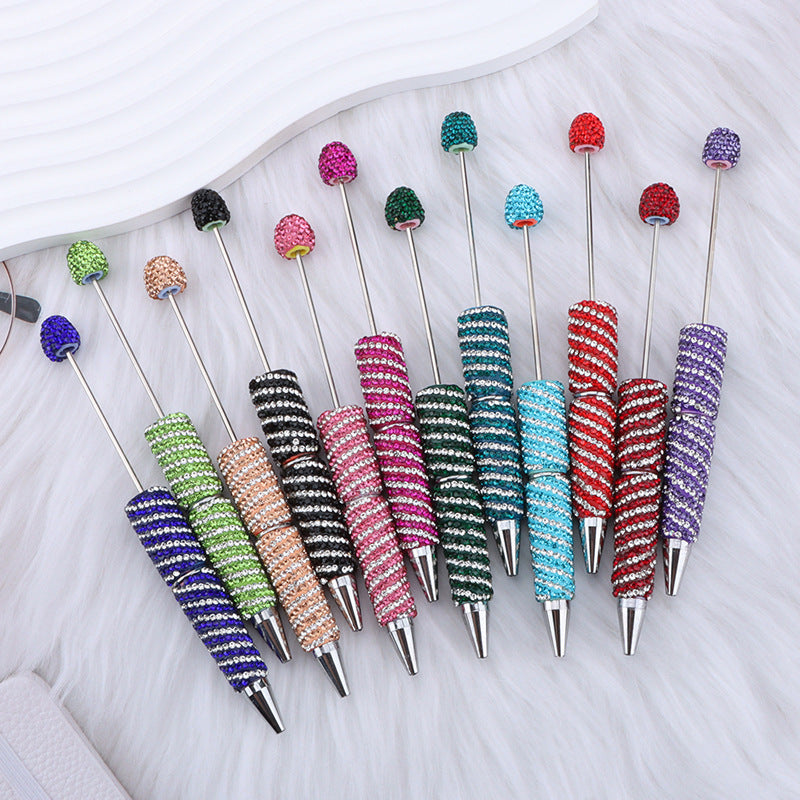 New DIY diamond-encrusted whirlwind bead pen, cross-border hot-selling cute pen, multi-color rotary diamond-encrusted gift pen wholesale