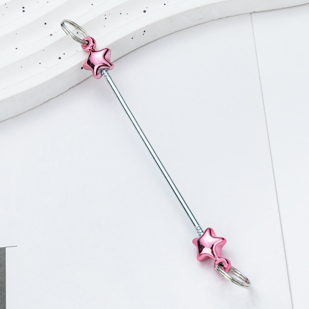 DIY beaded love keychain accessories pendant, creative handmade beaded keychain accessories plastic beaded pole