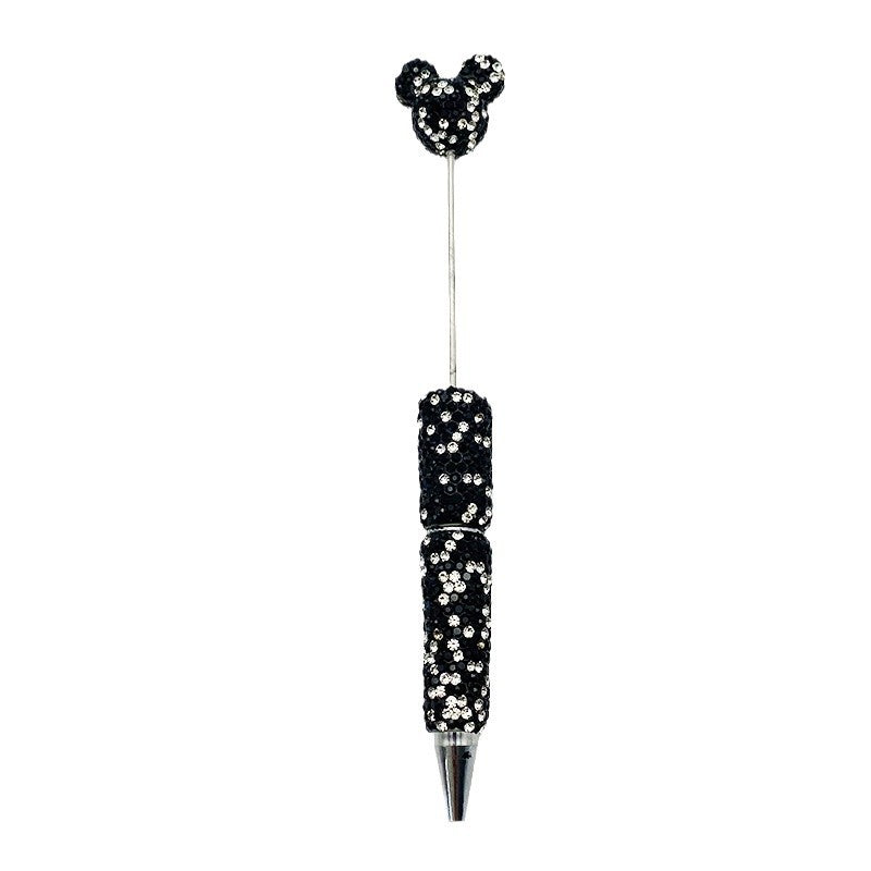 Creative Mickey Head Full Drill Bead Pen DIY Handmade Sticker Drill Ballpoint Pen Cartoon Mickey Gift Pen Manufacturer Spot