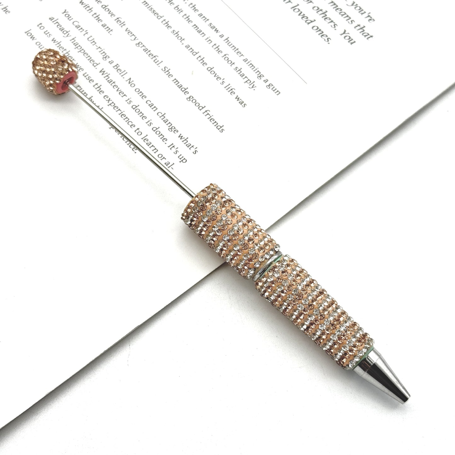 Creative Stripe Full Diamond Ballpoint Pen DIY Beaded Stripe Full Diamond Multicolor Bead Pen Rotary Beaded Grain Pen
