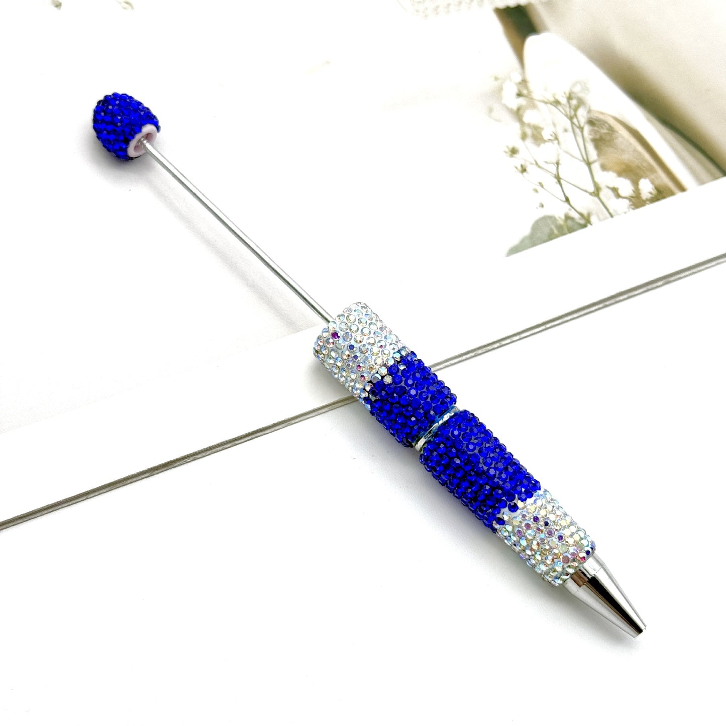 DIY's new gradual change full diamond pen, pure handmade diamond beaded pen cute creative gradual change rhinestone beaded ballpoint pen