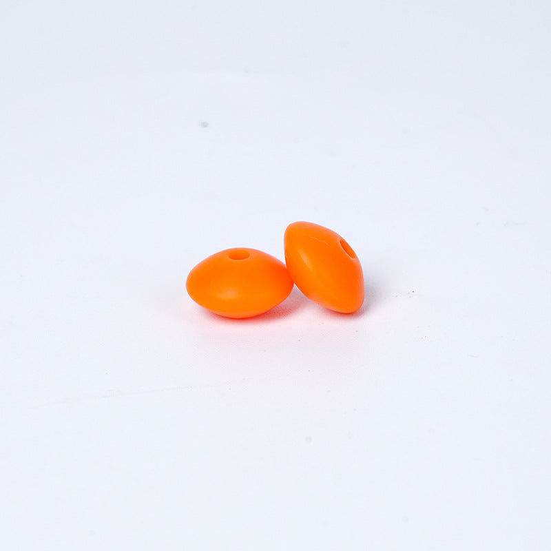 Spot Silicone Beads European and American Jewelry 12mm Small Beads DIY Necklace Beaded Oval Lentil Loose Beads Wholesale #51-100