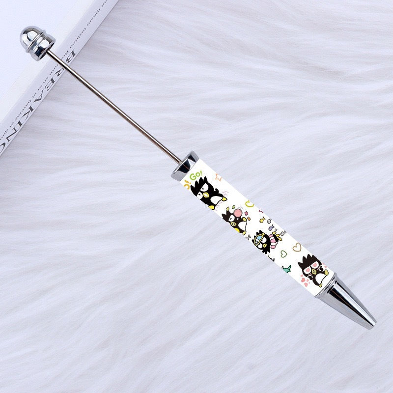 New Style DIY Plastic Beadable Pens with Cartoon Prints