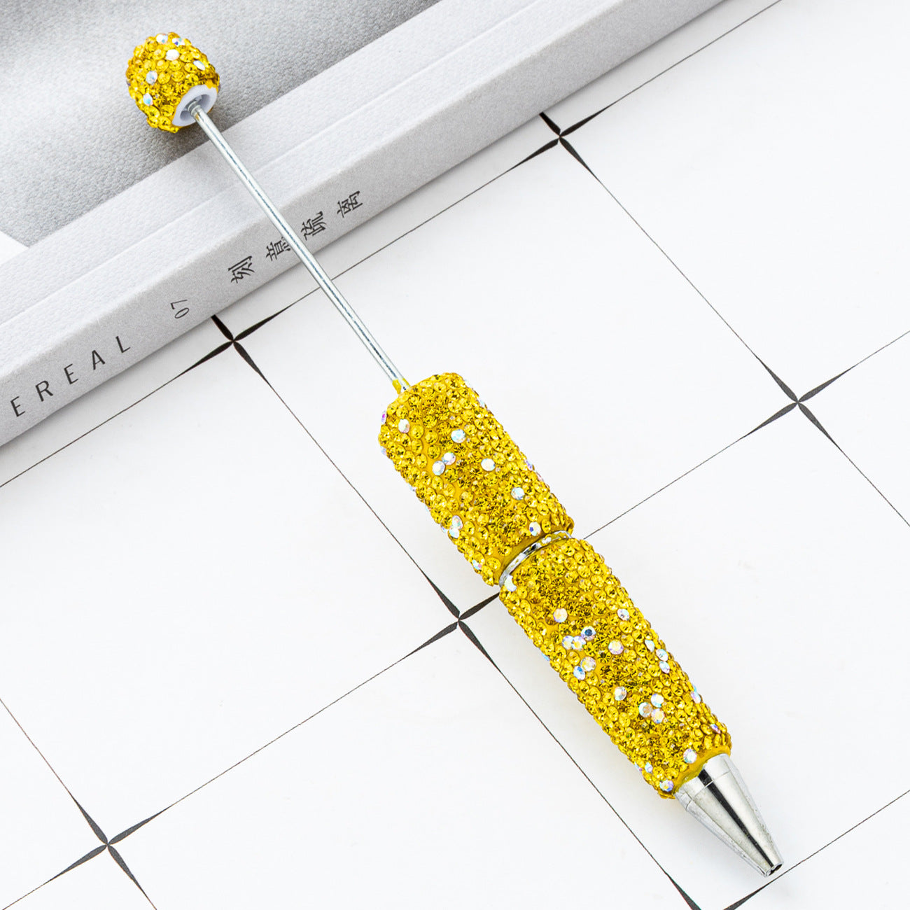 New DIY full diamond bead pen hand-attached drill AB colored diamond beaded ballpoint pen multi-color plastic bead pen wholesale