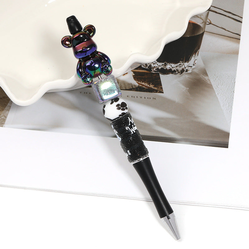 Creative new cartoon rotating bead pen heavy industry glitter high value new ins wind bead pen ballpoint pen