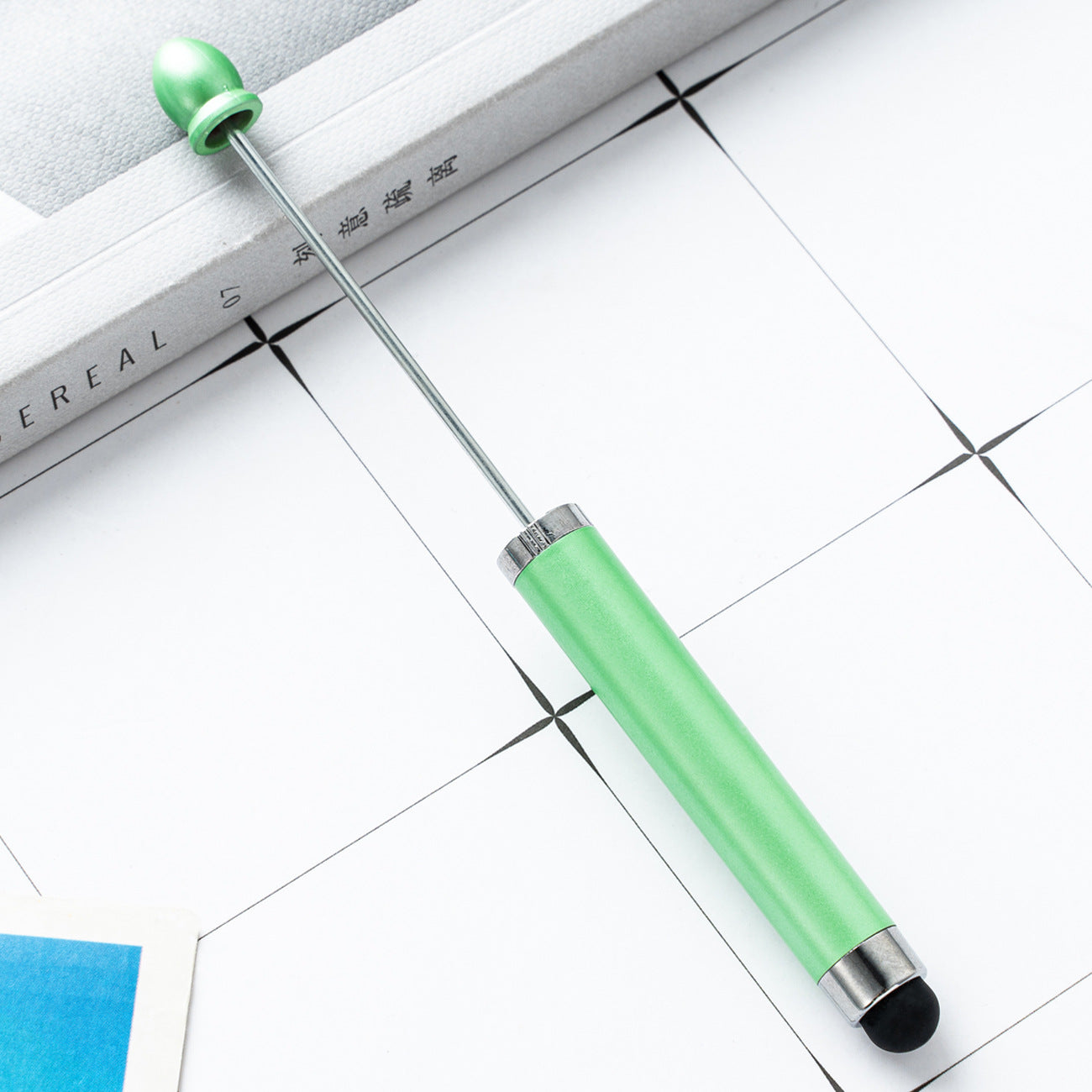 Spot wholesale plastic pen touch screen pen DIY handmade bead pen three-in-one capacitive bead multi-functional ballpoint pen