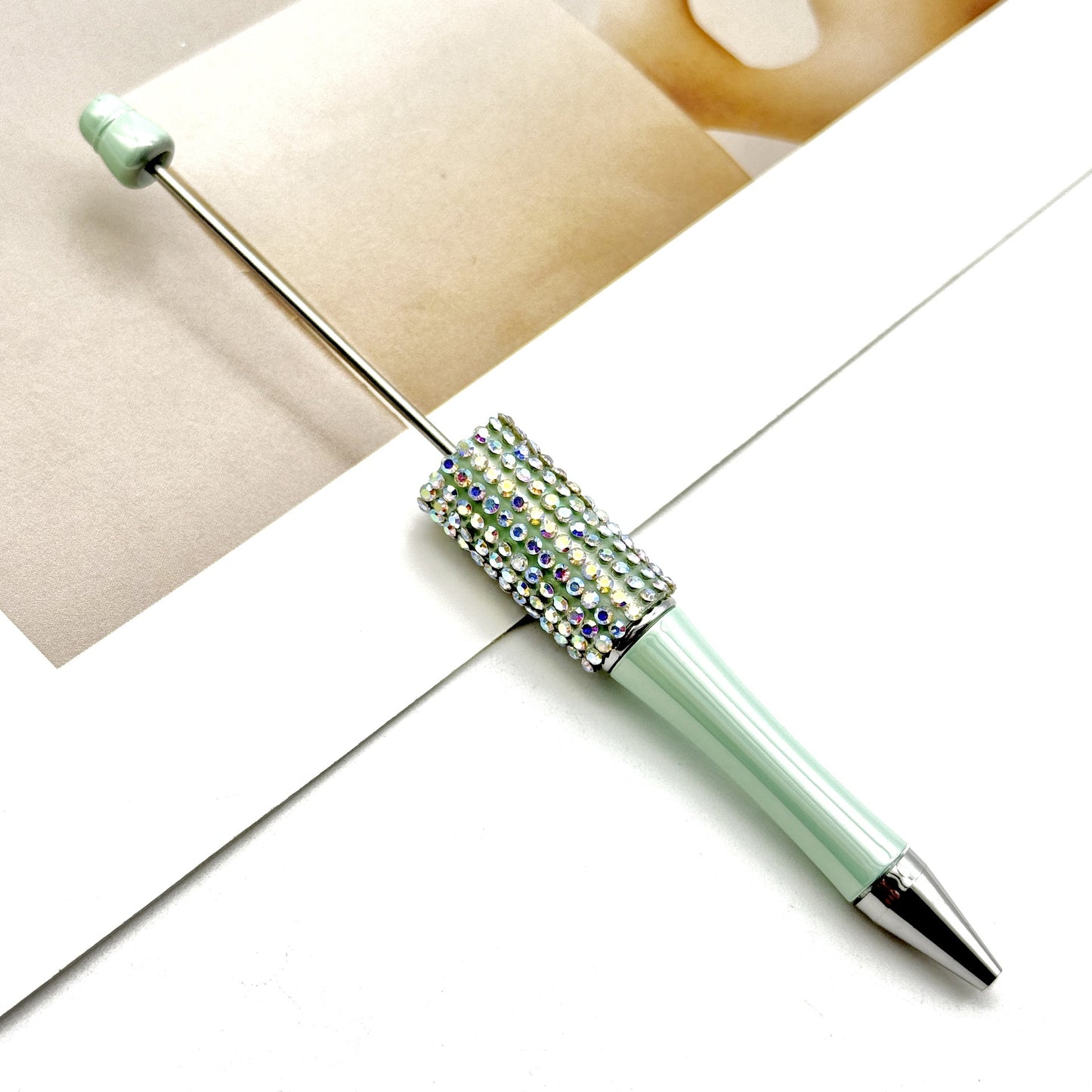 UV electroplated colored diamond bead pen DIY multi-color diamond beaded ballpoint pen handmade rhinestone gift pen manufacturer wholesale