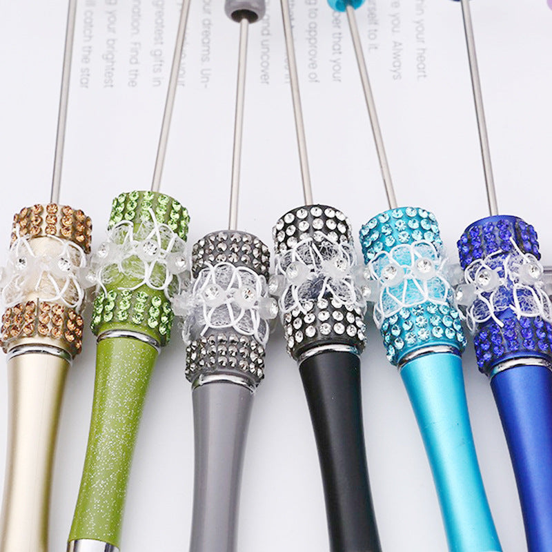 DIY diamond bead pen creative butterfly mesh yarn handmade sticker diamond bead pen, girl heart ballpoint pen spot wholesale