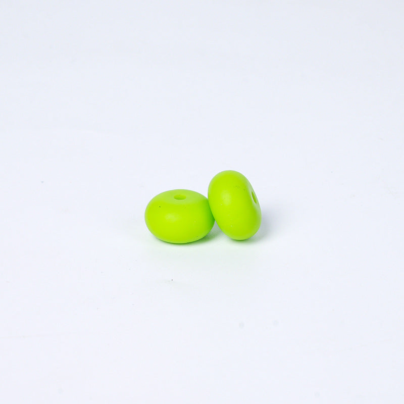 Spot 14mm Small Abacus Beads Food Grade Silicone Beads DIY Men's and Women's Jewelry Necklaces Oval Beads Wholesale