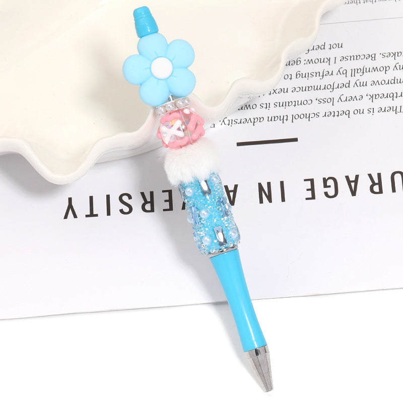 Creative new cartoon rotating bead pen heavy industry glitter high value new ins wind bead pen ballpoint pen