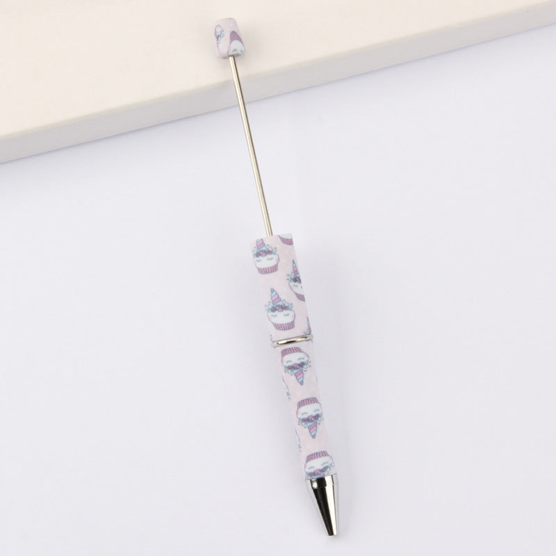 DIY bead pen printing pattern creative plastic beading puzzle leopard print floral cow tiger pattern bead pen wholesale