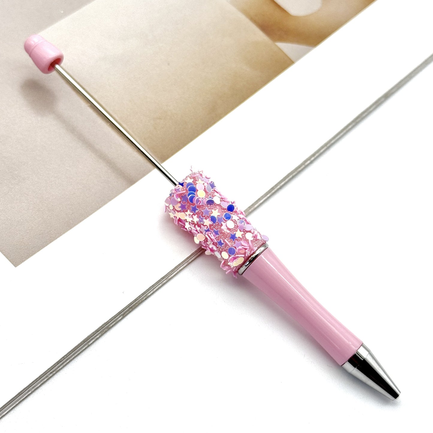 DIY Little Star Ball Pen, Shiny Sequin Star Ball Pen Handmade Patch Cute Ball Pen Spot