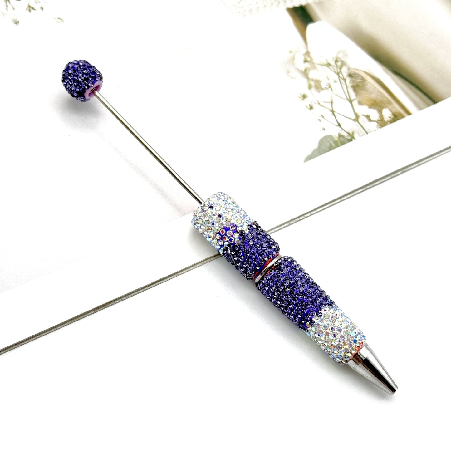 DIY's new gradual change full diamond pen, pure handmade diamond beaded pen cute creative gradual change rhinestone beaded ballpoint pen